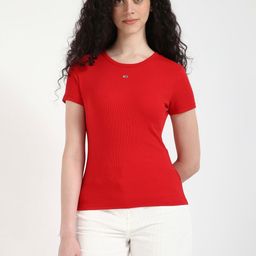 Tommy Hilfiger Women Pockets Slim Fit T-shirt-image-60