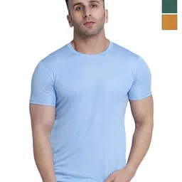 TQH Men Pack of 3 Dry Fit Solid Round Neck Slim Fit T-shirts-picture-13