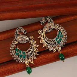 Anouk Peacock Shaped Chandbalis Earrings-55