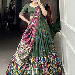 Aika Printed Ready to Wear Lehenga & Unstitched Blouse With Dupatta-picture-37