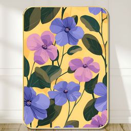 Livin'luxe Yellow & Purple Floral Printed Wall Art-picture-46