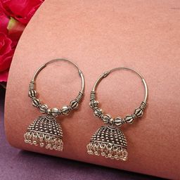 Anouk Women Gold Plated Oxidised Jhumka Earrings-48