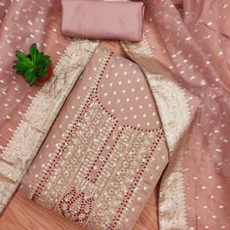 LeeliPeeri Designer Embroidered Unstitched Dress Material-image-27