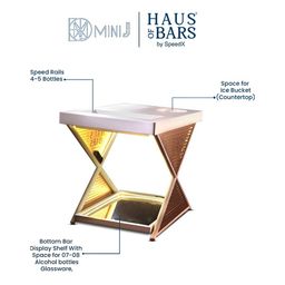 Haus of Bars Brown and White Mini Home Bar Table with Compact and Foldable Design image 5