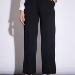 DIMPY GARMENTS Women Relaxed High-Rise Wrinkle Free Pleated Trousers-image-27
