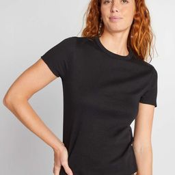 KIABI Women Solid Round Neck Cotton T-shirt-image-69