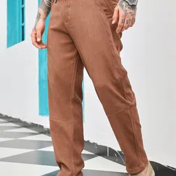 Campus Sutra Men Comfort Straight Fit Mid-Rise Trousers-picture-5