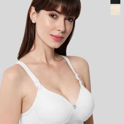 BEWILD Pack Of 3 Cotton Classic Sports Bra Rapid-Dry Moisture Wicking Heavily Padded-picture-45