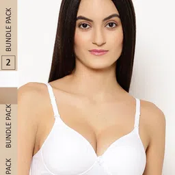 Floret White & Nude-Coloured Bra Heavily Padded-image-54