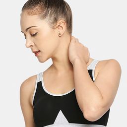 RedRose Black & Grey Bra Lightly Padded Dry Fit Bra-14