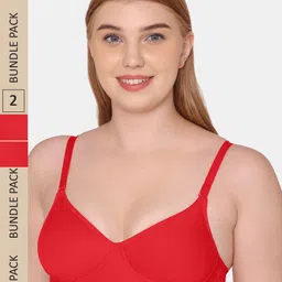 KOMLI Pack Of 2 Lightly Padded Non-Wired Bra-image-76
