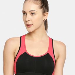 RedRose Black & Pink Bra Lightly Padded Dry Fit Bra-image-61