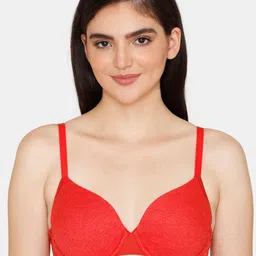 Zivame Floral Seamless Underwired Lightly Padded Bra ZI11JBFASH00RED-19