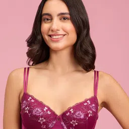 Nykd Floral Self Design Half Coverage Underwired Lightly Padded Bra-7