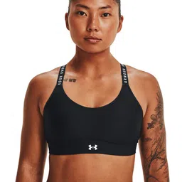 UNDER ARMOUR Women Black Infinity Mid Covered Crossback Sports Bra-15