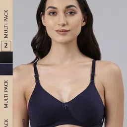 Dollar Missy Pack of 2 Cotton Wire-Free Soft Padded Bra-image-95