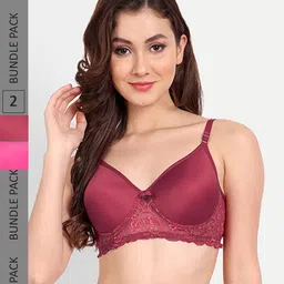 FIMS Pack Of 2 Floral Bra Lightly Padded-image-95