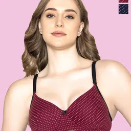 B'ZAR Pack Of 2 Printed Full Coverage Cotton Everyday Bras With All Day Comfort-39