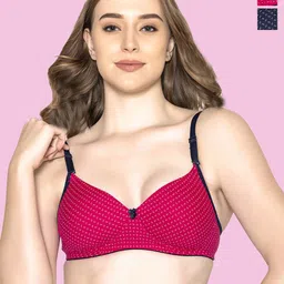 B'ZAR Pack Of 2 Full Coverage Lightly Padded Cotton T-shirt Bras With All Day Comfort-97