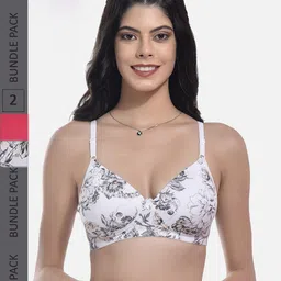 StyFun Pack Of 2 Printed Full Coverage Lightly Padded Everyday Bra All Day Comfort-31