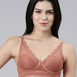 Enamor Pure Ease Longline Comfort Wire Free Lace Bra --54