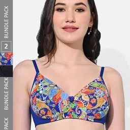 FIMS Pack Of 2 Full Coverage Lightly Padded All Day Comfort Bras-9