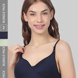 FUNAHME Pack Of 2 Non-Wired Lightly Padded Seamless T-Shirt Bra With All Day Comfort-19