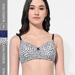 FIMS Pack Of 2 Abstract Printed Full Coverage Lightly Padded Everyday Bar-28