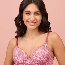 Nykd Abstract Printed Half Coverage Lightly Padded Bra-10