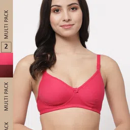 Docare Pack of 2 Cotton Non-wired Lightly Padded Bra-17