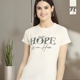 Tromko Women Pack of 3 Typography Printed Round Neck Cotton T-shirts-picture-46