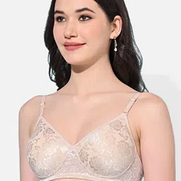 FIMS Pack Of 2 Self Design Bras Full Coverage Lightly Padded image 3