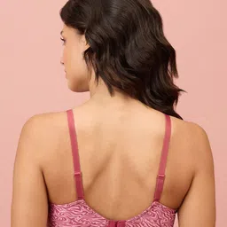 Nykd Abstract Printed Half Coverage Lightly Padded Non-Wired T-shirt Bra- All Day Comfort image 3