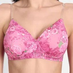Aimly Floral Printed Full Coverage Seamless Heavily Padded Non-Wired Dry-Fit Push-Up Bra image 5