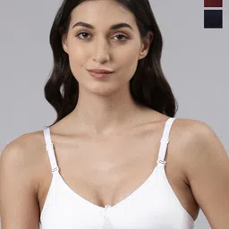 Dollar Missy Pack of 3 Cotton Wire-Free Soft Padded Bra-picture-55