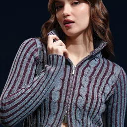 ESPYR By Tokyo Talkies Women Cable Knit Crop Pullover-image-9