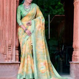 Mitera Floral Printed Zari Pure Cotton Saree-image-95