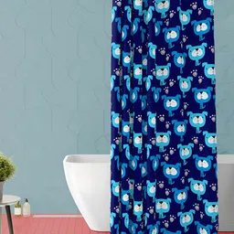 ArtzFolio Blue and White Graphic Printed Waterproof Shower Curtain-image-92