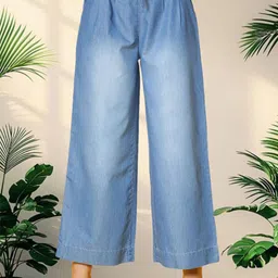 Novio Women Relaxed Straight Leg Flared High-Rise Pleated Trousers-picture-2