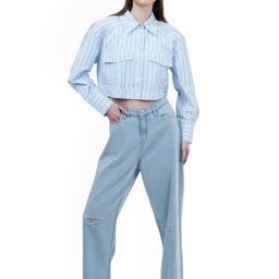 COSMIC TRIO Women Wide Leg High-Rise Mildly Distressed Jeans-image-60