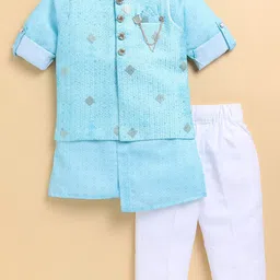 LITTLE COLLARS Boys Printed Kurta With Pyjama & Nehru Jacket-picture-12