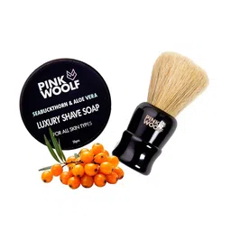 PINK WOOLF Shaving Cream With Seabuckthorn & Aloevera Shaving Soap 50g-51