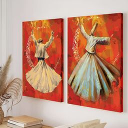 Myntra Elegant Homes Red & Blue 2 Piece Canvas Religious Wall Paintings-31