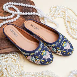 NYTY20 Women Ethnic Embellished Mules Flats-16