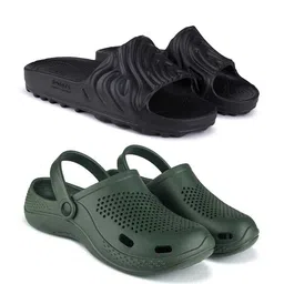 BERSACHE Men Rubber Sliders - Set of 2 pair-101