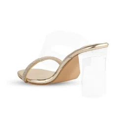 Shoetopia Embellished Open Toe Party Block Sandals image 5