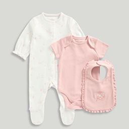 mothercare Girls 3Pcs Printed Cotton Baby Apparel Gift Set-28