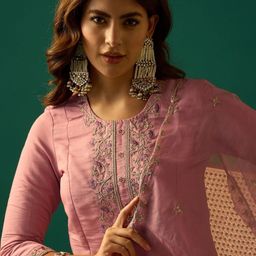 Varanga Women Ethnic Motifs Embroidered Thread Work Kurta with Trousers & Dupatta-picture-18