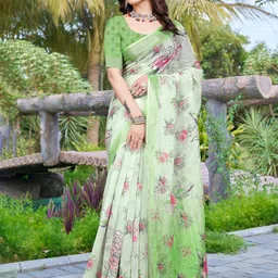 Mitera Floral Pure Cotton Saree-14