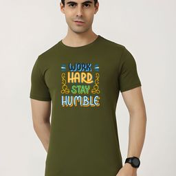 KaamBhari Typographic Printed Round Neck Pure Cotton T-shirt-image-38
